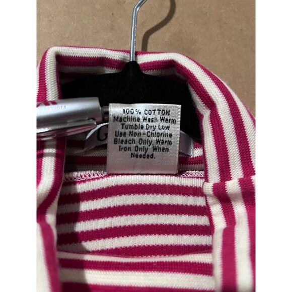VTG 80s Garfinckels Turtleneck Shirt Red Cream Stripe - Picture 4 of 6